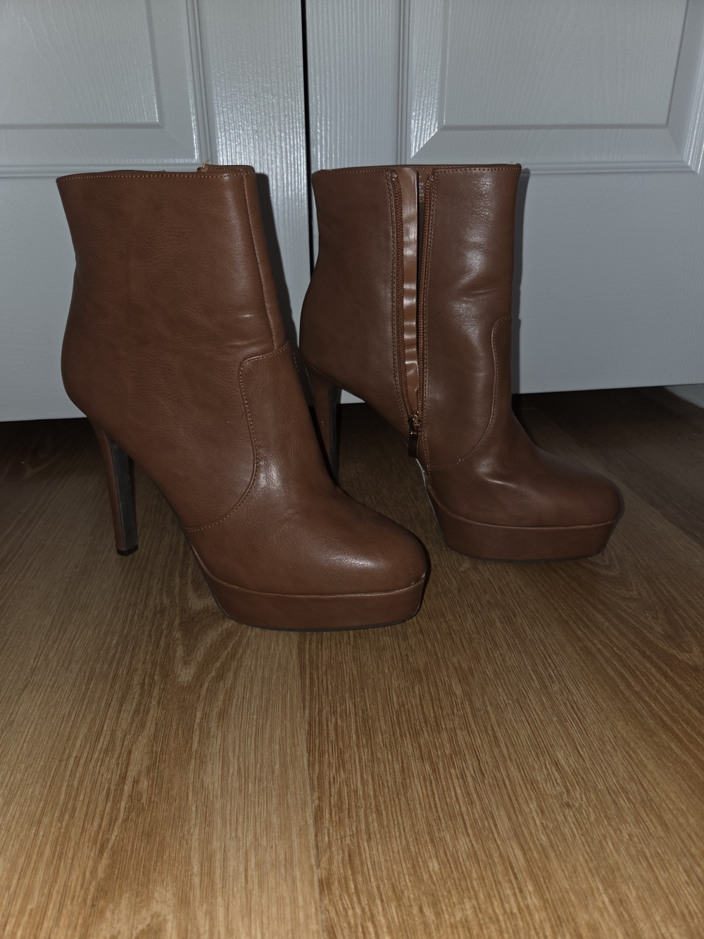 Natasha Couture Brown Platform Ankle Boots